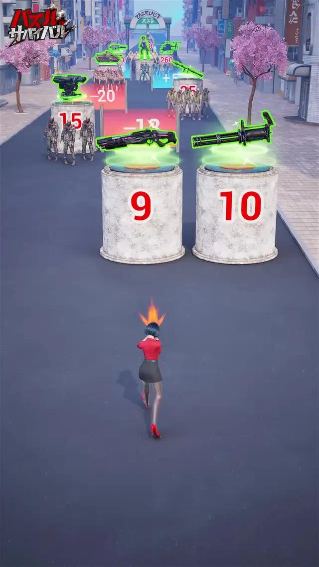 ゾンビ接近中！パズルを解いてやっつけろ！