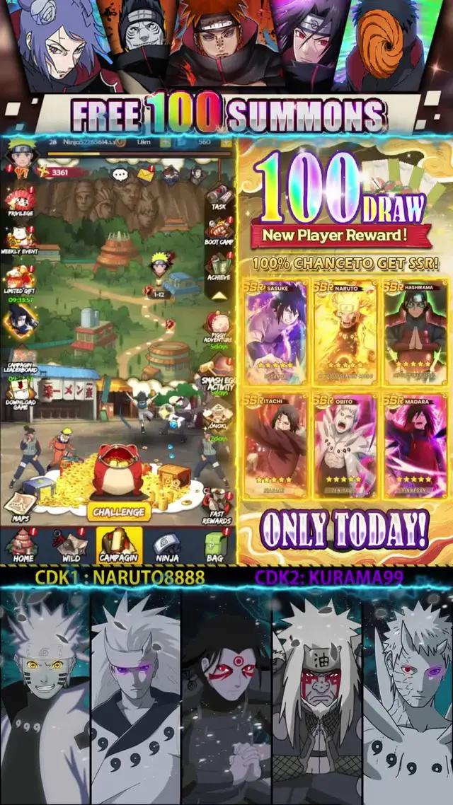 Log in to receive your exclusive ninja, massive rewards are available！