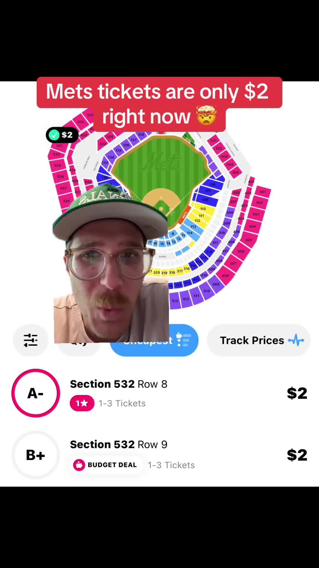 Mets tickets are so cheap right now 🤯💰 #mets #metstickets #mlb #mlbtickets  #greenscreen