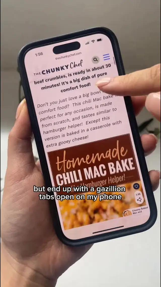 Save recipes in seconds, from any website!