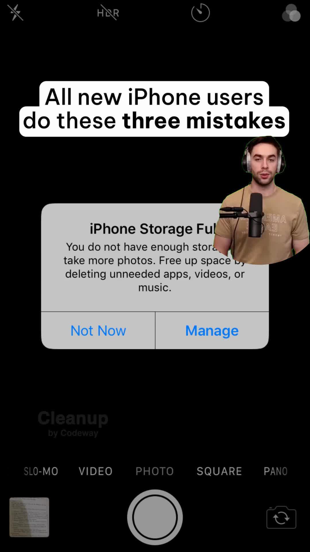 Free up storage with Cleanup app just in seconds.