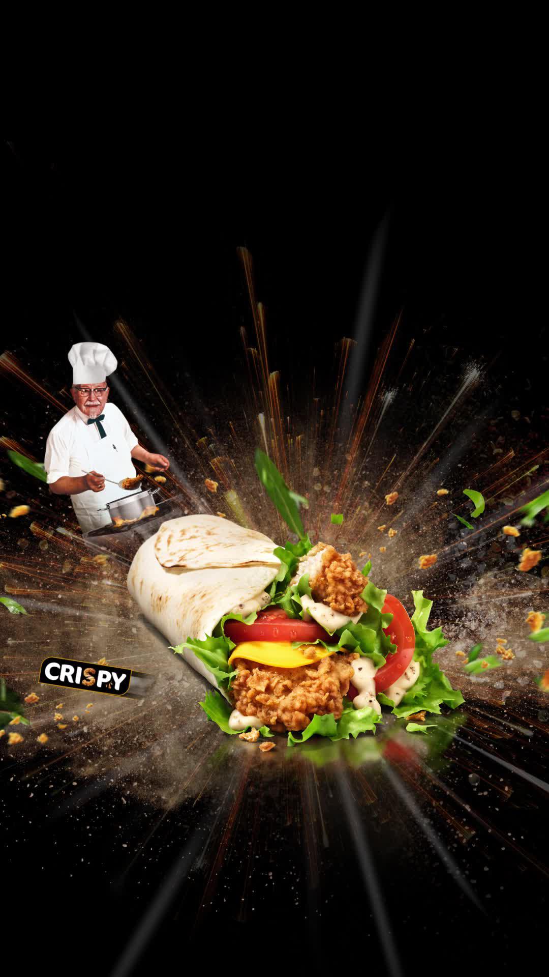 Dieser Taste ist anders abgedreht: Hol dir knuspriges Chicken im Wrap ab 5,99 €.