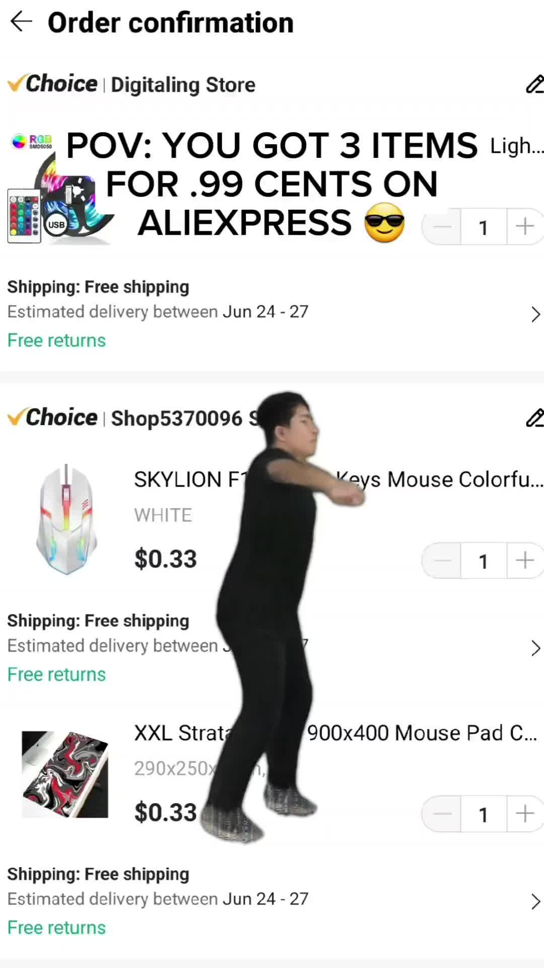 3 items for $0.99 on 1st order