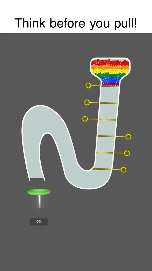 Release the pin to drop balls.