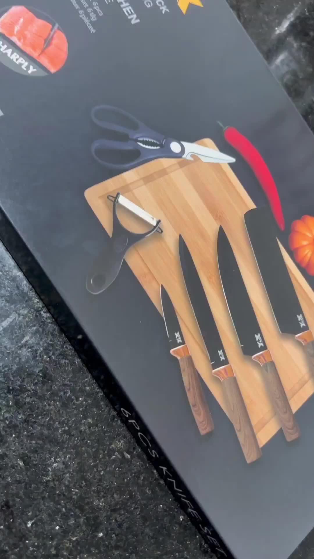 Kit Faca De Churrasco Antiaderente Corte Navalha P/presente