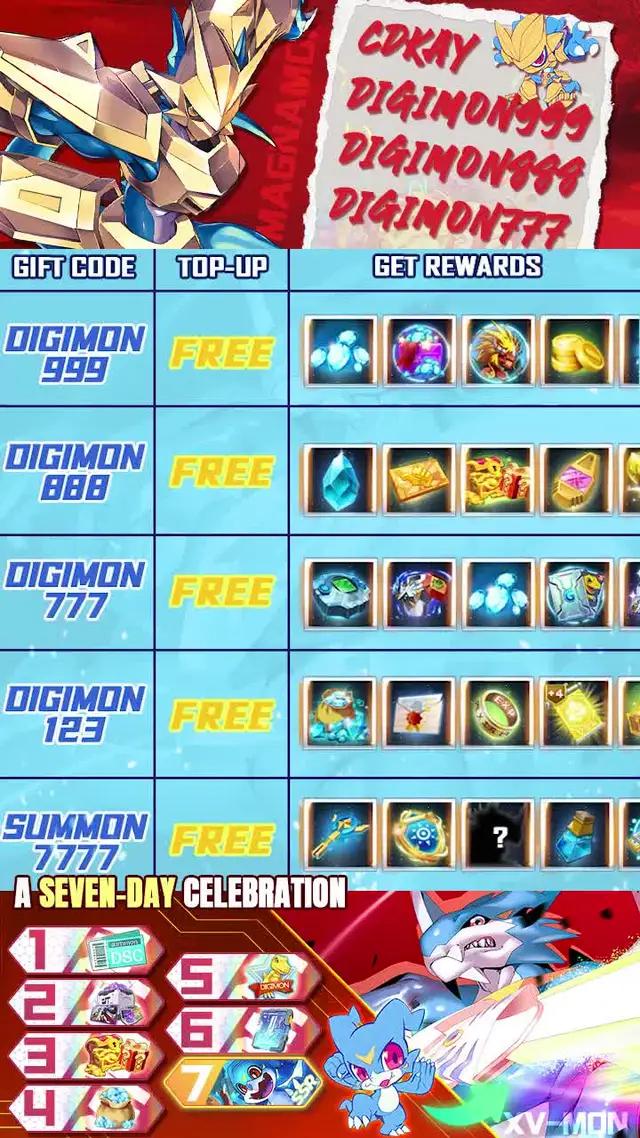 Free gift code digimon777