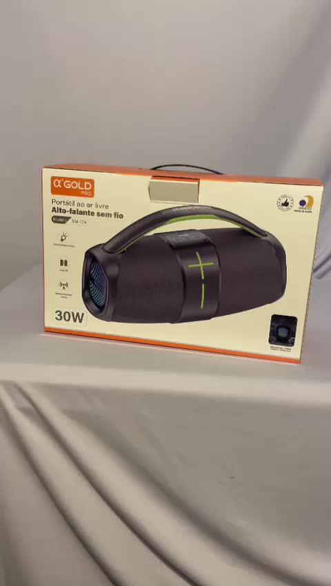 Caixa De Música Alto Falante Duplo 30w Alta Potência Tws Rgb