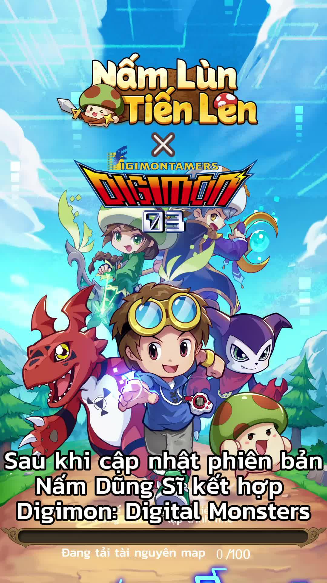 Nấm Lùn Tiến Lên x Digimon: Digital Monsters!!