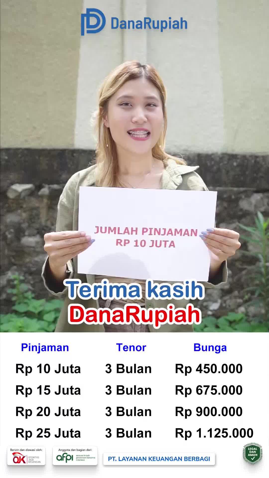 Plafon pinjaman hingga Rp25 juta!  Hanya 0,04%! Berizin dan diawasi oleh OJK!