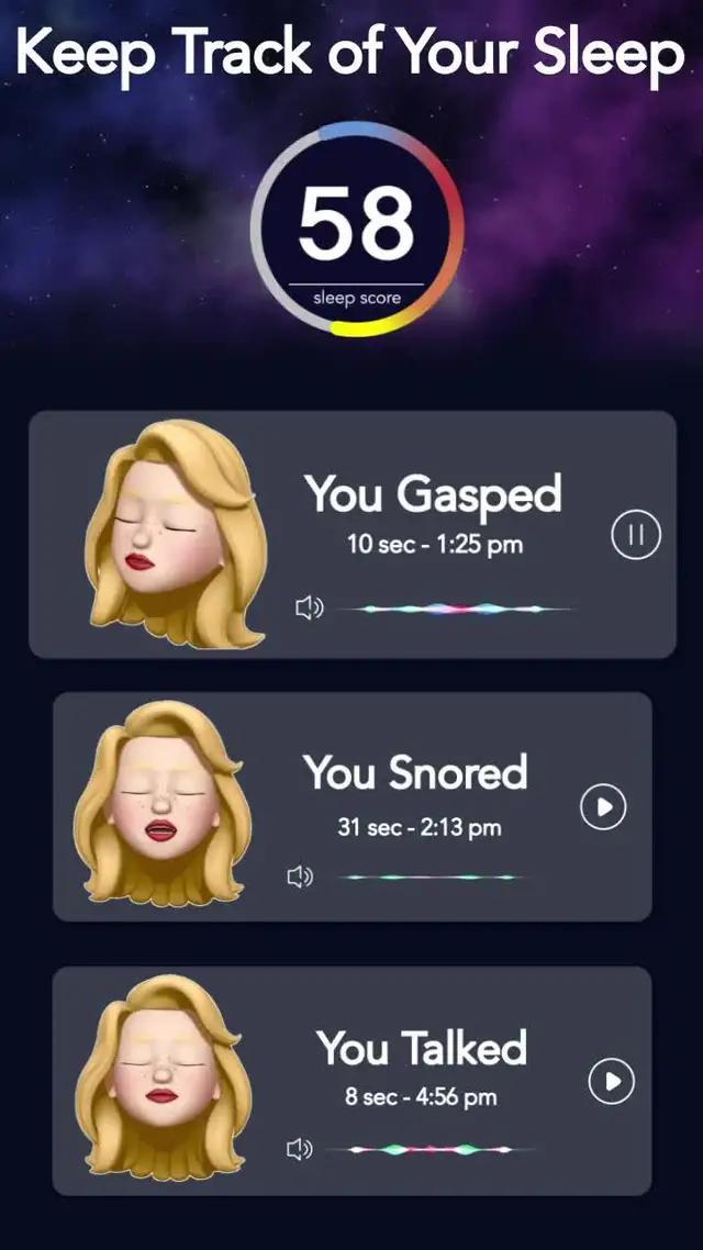 I love this app, it tells how much hours I sleep,what happened at night,and help me get enough sleep