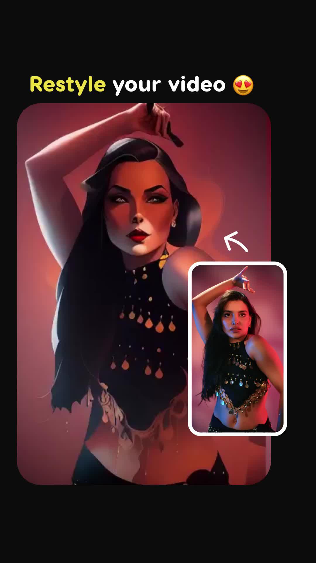 Restyle your videos with ai filters! AI stylization varies from the original video