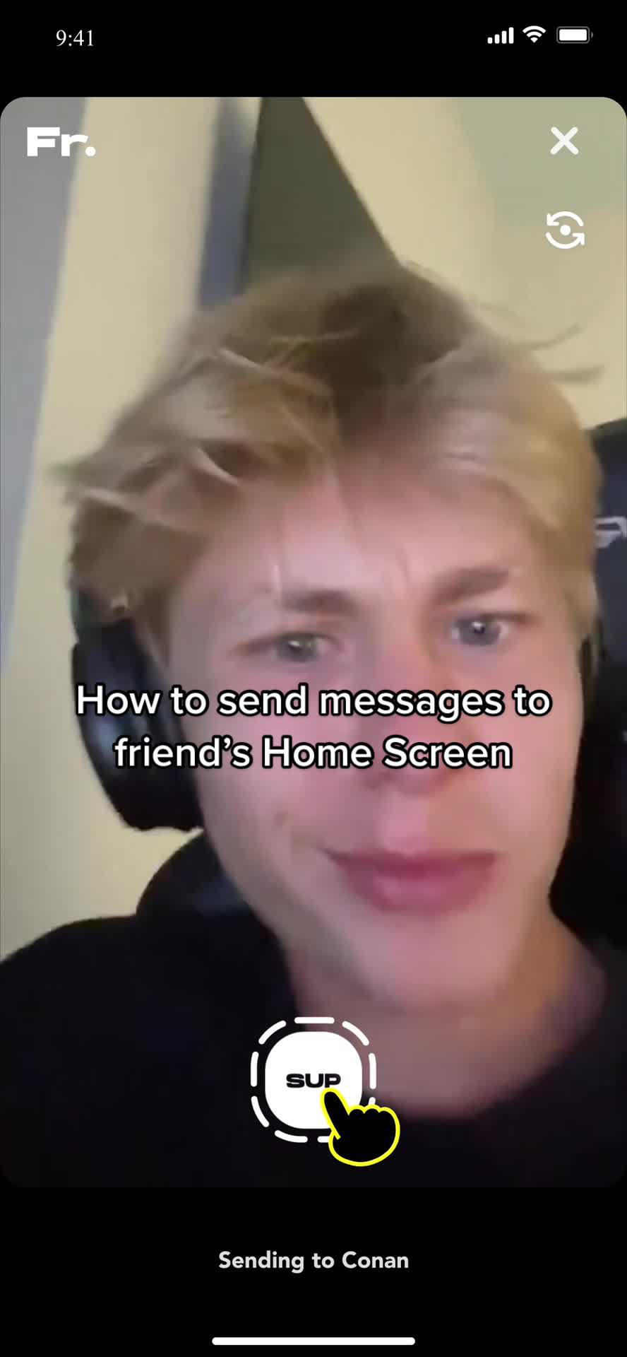 “Send Home Screen” button lets your friends see you messages on their Home Screen☺️ #frogapp #fyp #homescreen #widget #apps #newapps #uk #sequel #tutorial