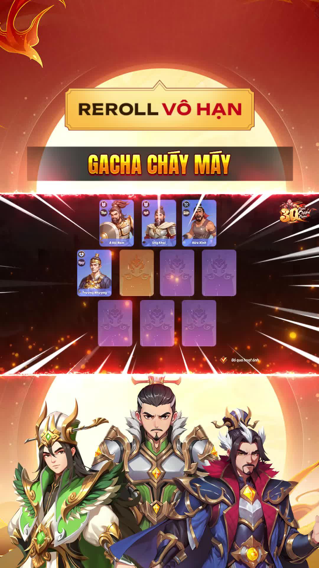 Reroll vô hạn - Gacha hết nấc - Tướng xịn trao tay - Gặt ngay top server!