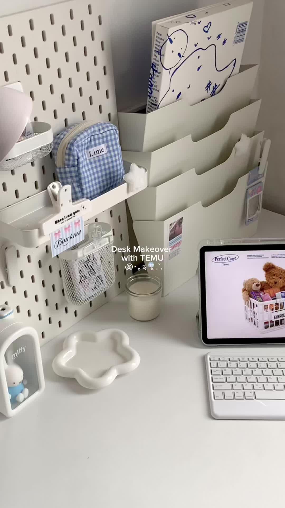 I LOVE PUT STAR THINGS ON MY DESK ☆⋆｡𖦹°‧★ 🎧C0de: dkq9544 or 🔗 in bi0 for 100 coupon bundle& 95% off on TEMU #temuhaul #temufinds #desksetup #aesthetic #unboxing #fyp #desktour #deskmakeover #magnetic #miffy