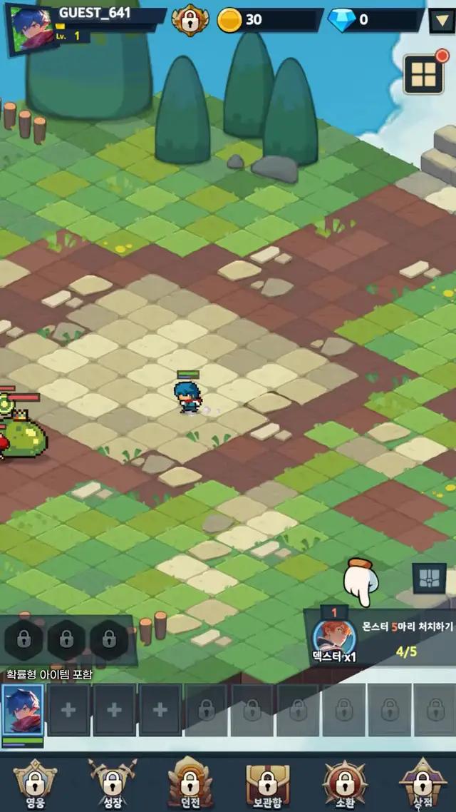 귀염뽀짝 도트 캐릭터들과 함께 하늘섬을 탐험하세요.