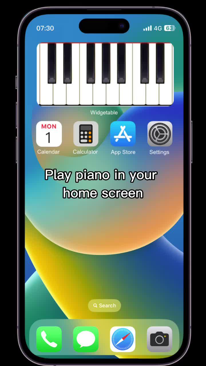 music widget on home screen