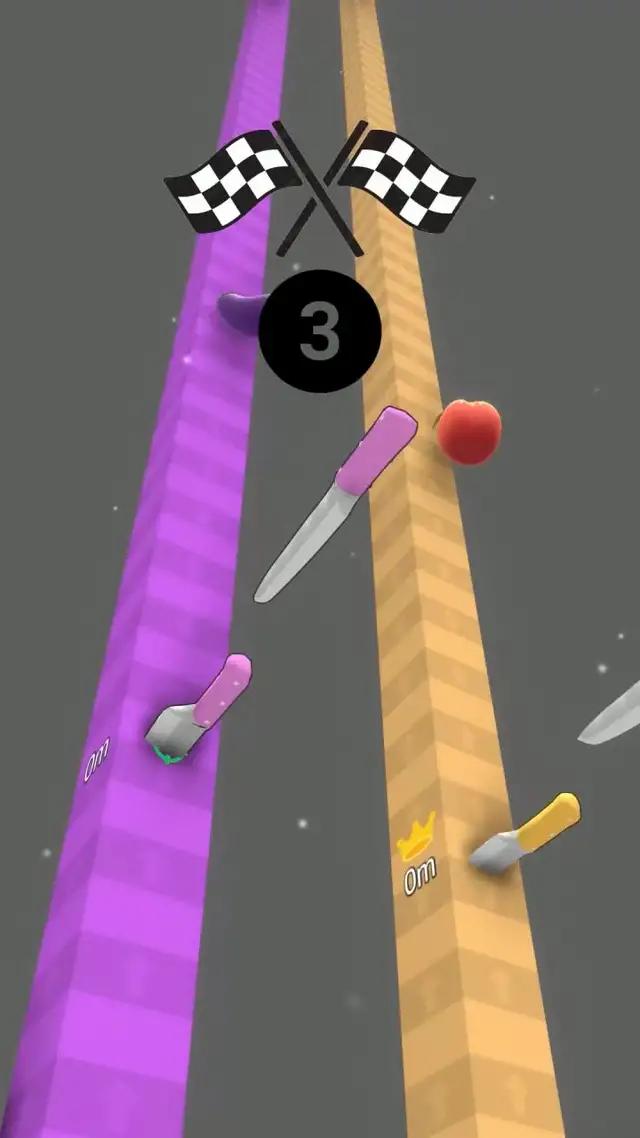 Throw knifes without hitting the ball