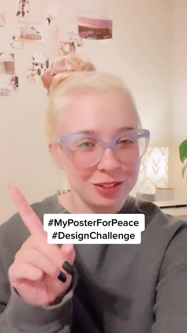 Create your own #MyPosterforPeace, just like @Kenzi Green Design. #DesignChallenge #MyPosterForPeace #designapp #GoDaddy #FYP #ForEntrepreneurs #DesignTikTok