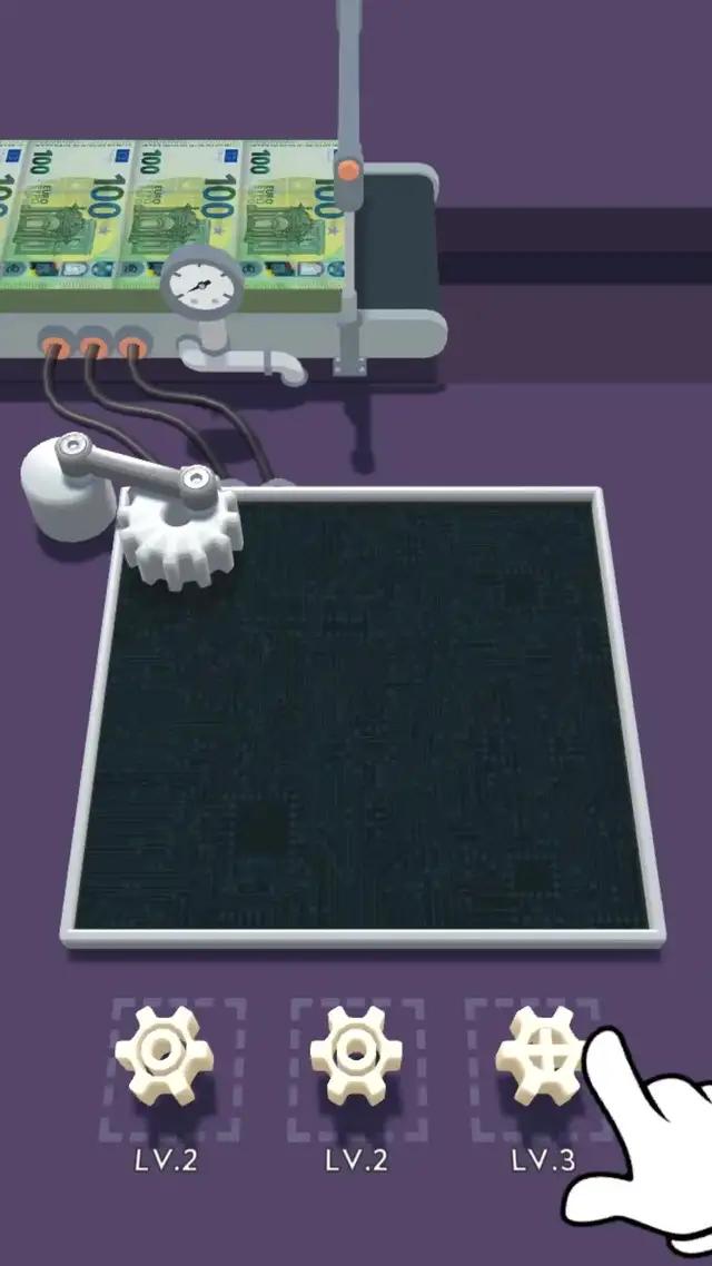 Merge gears to upgrade them and gain more.