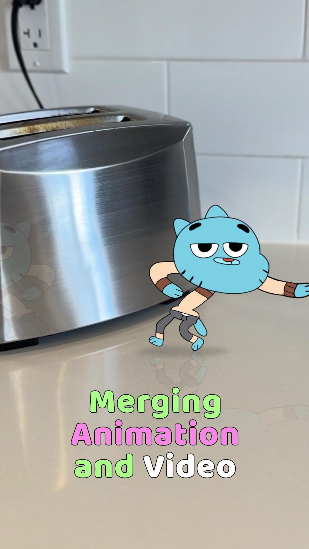 How to Merge Animation with IRL Video 🎥💙 Gumball Style! #flipaclip#animate #gumball