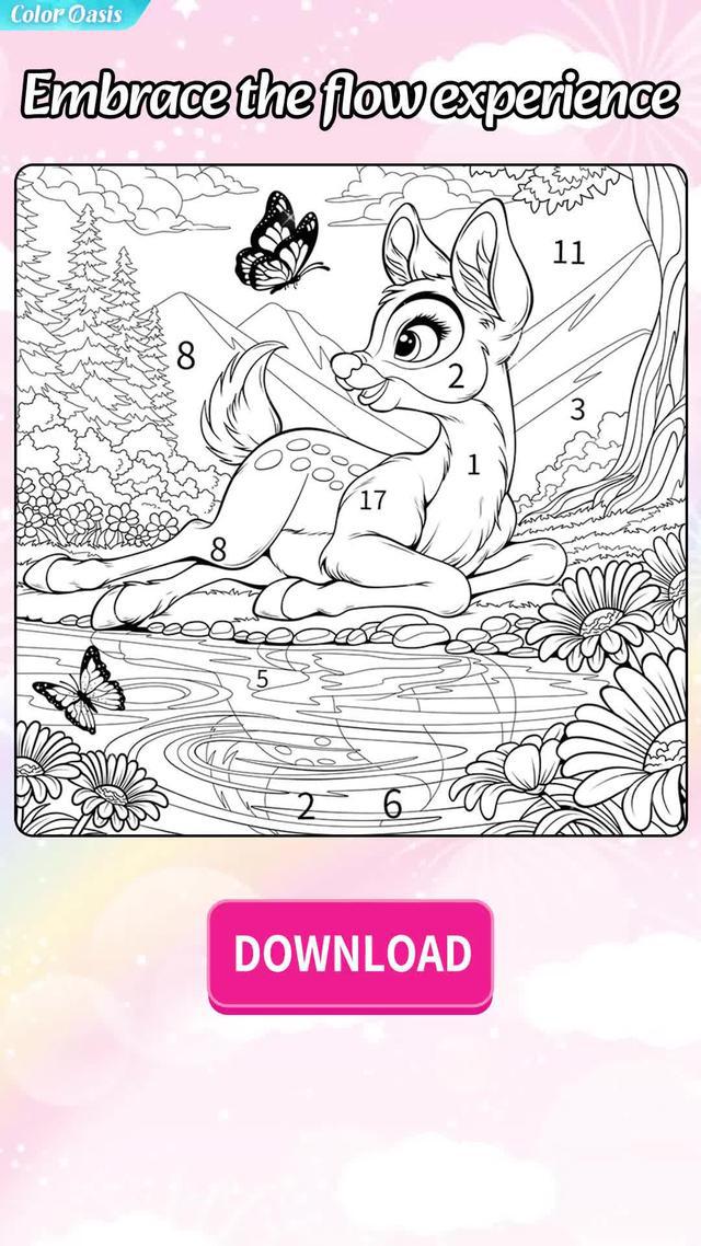 Free coloring game, calm and relax your brain