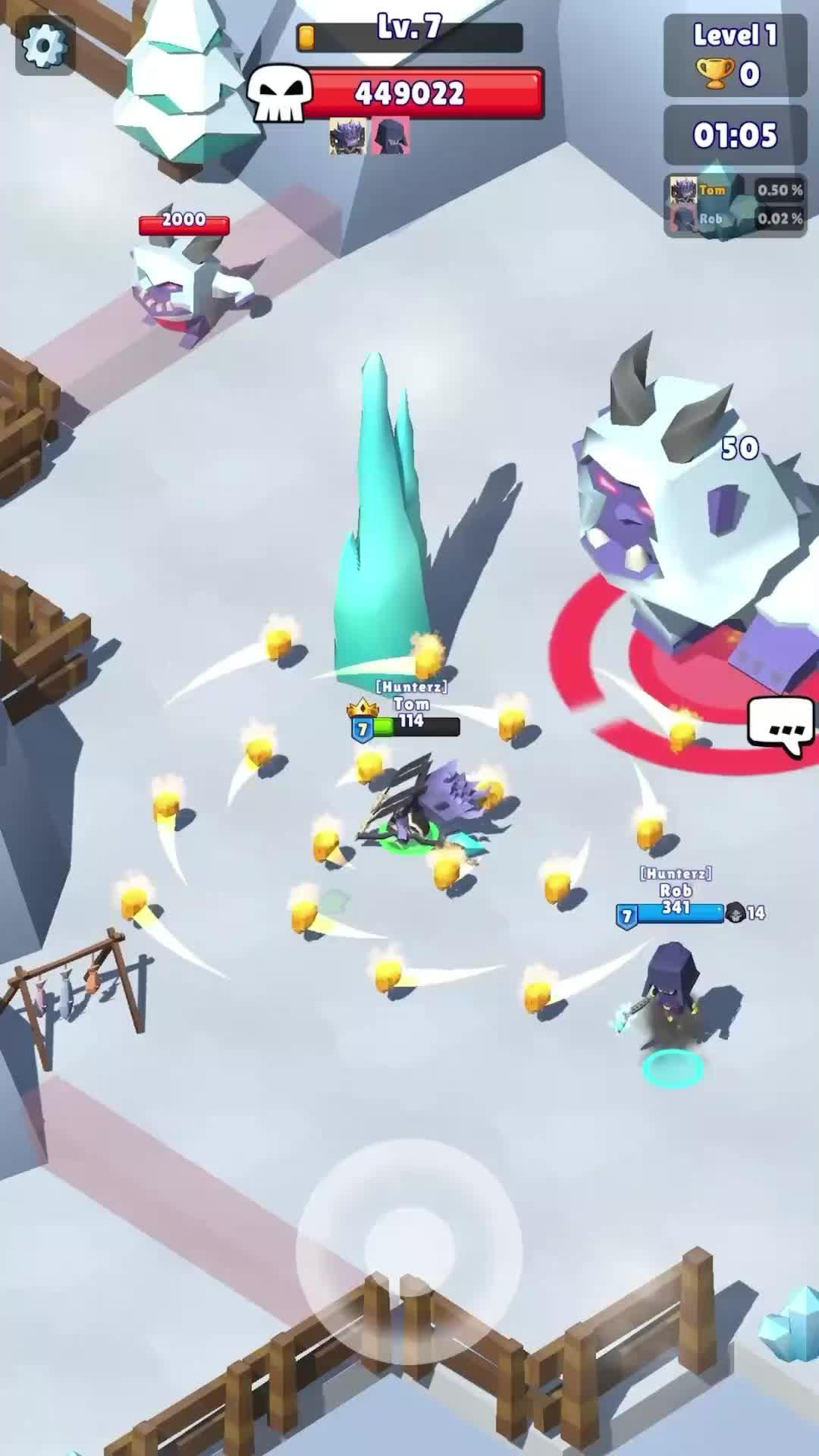 Compete with other players hunting monsters. Will you be the last warrior standing?