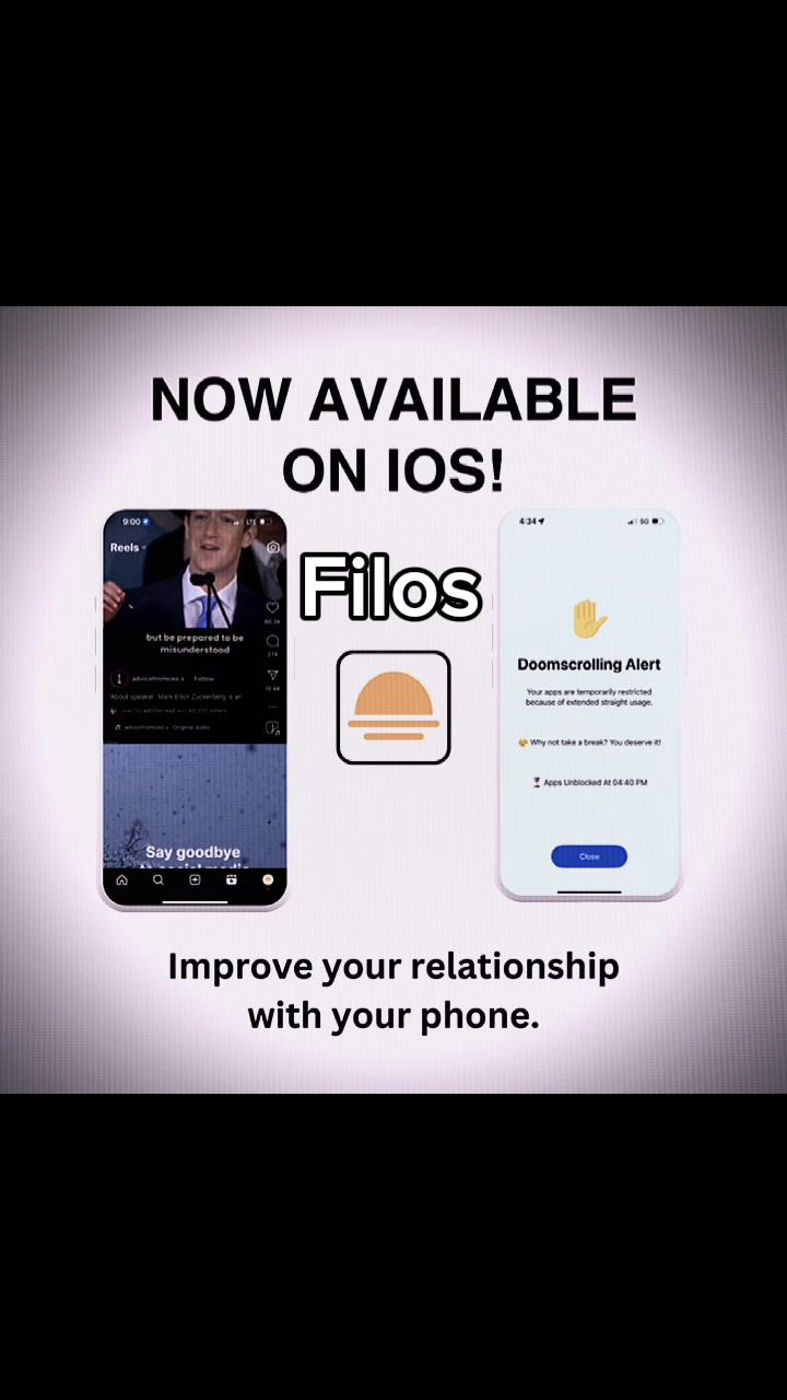 Filos is now available in the IOS appstore!! #getfilos #filos #doomscrolling #screentime