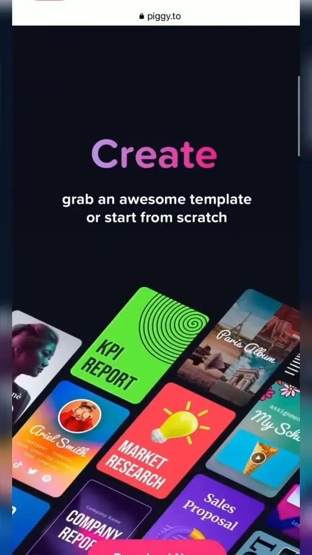 visual, creative, and interactive mobile documents creator