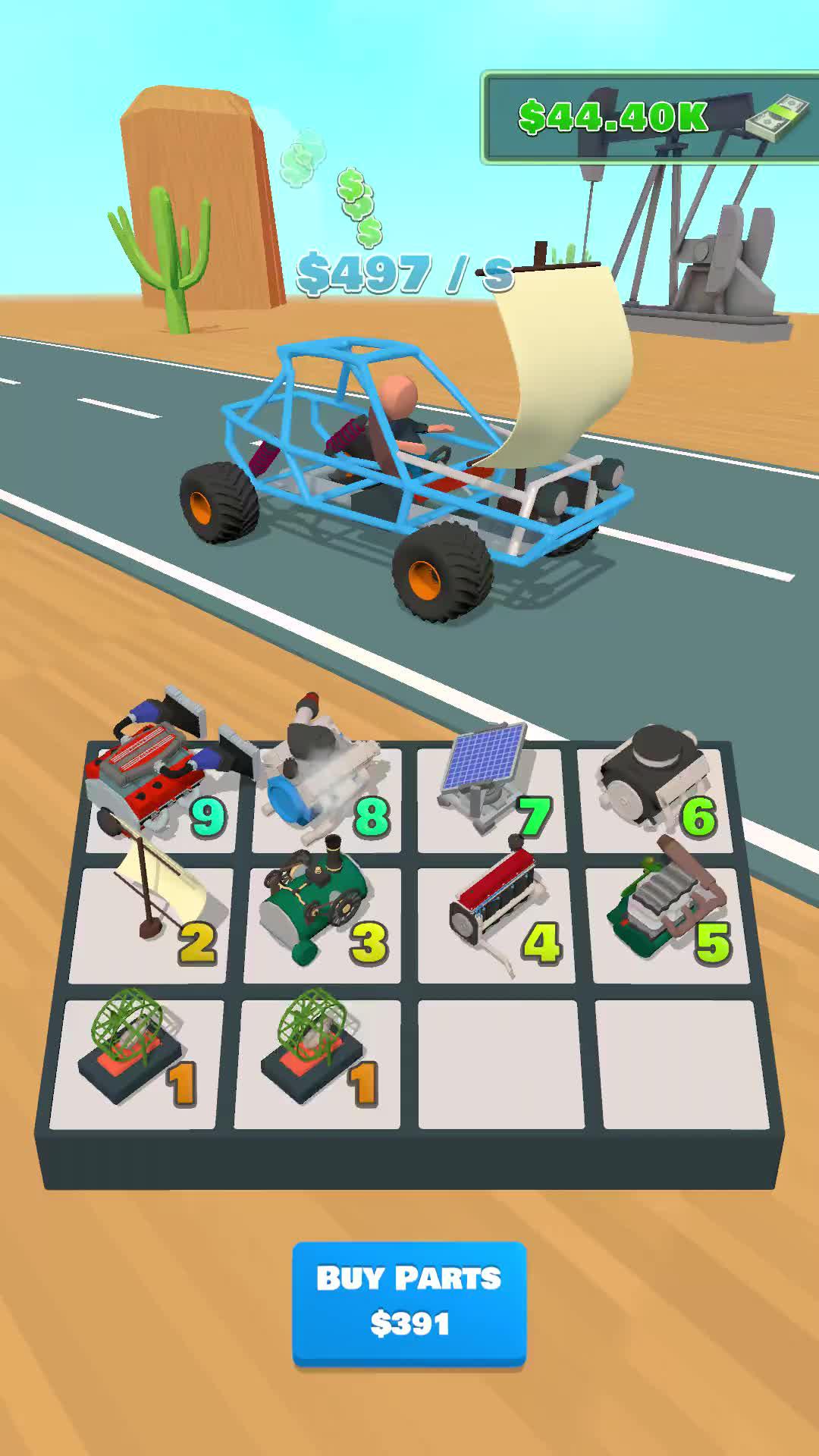 Merge your car and win the race!