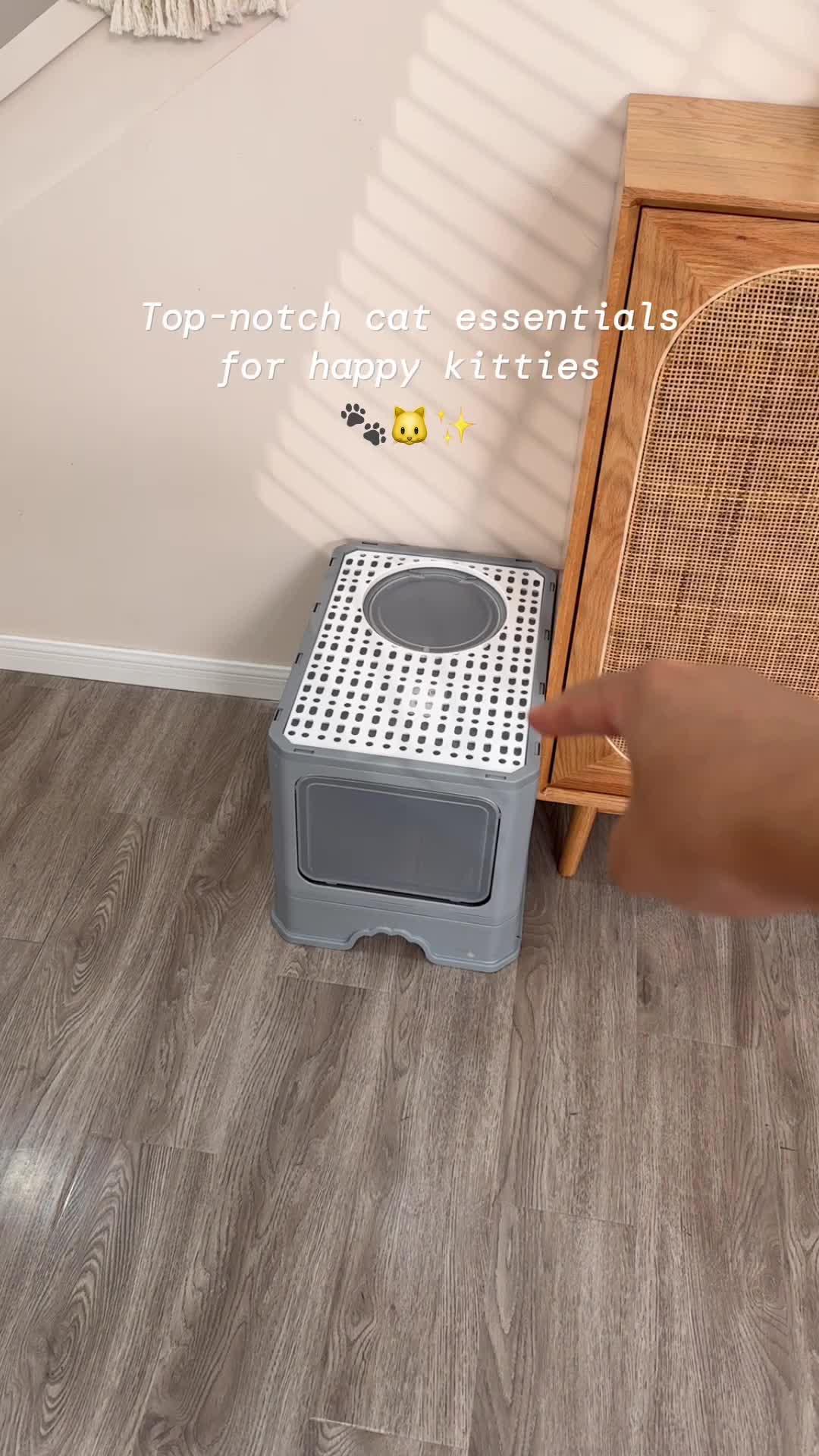 Say goodbye to odors with our Deluxe Square Cat Litter Box! Easy-clean, foldable, and splash-proof with a playful entry. Perfect for indoor cats🔎 Search dnj6967 on Temu for this amazing product! #Temu #TemuFinds