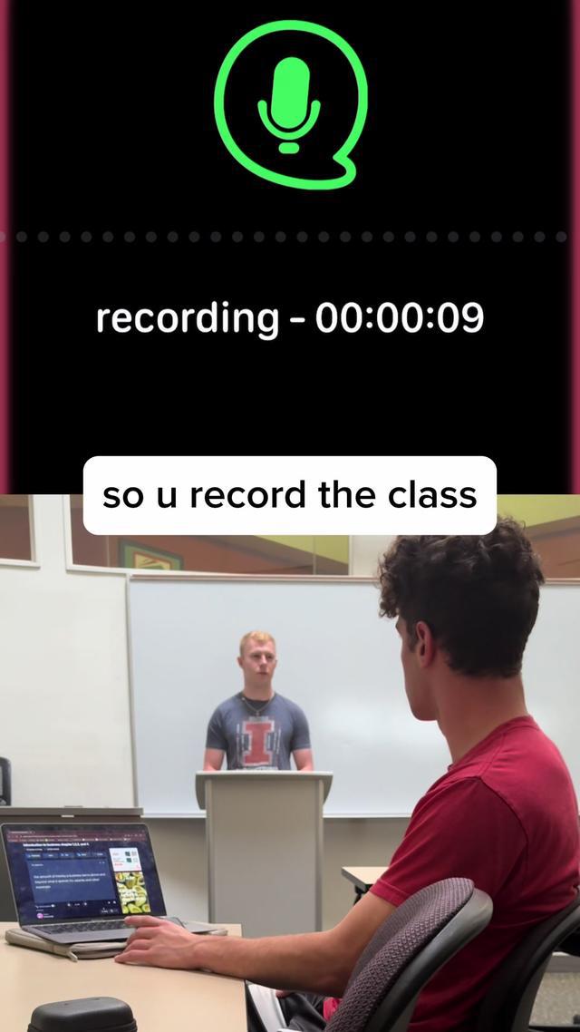 Can’t focus in class? Just record it 🤷‍♂️ #college #collegelife #studentlife #student #school #fy #fyp 