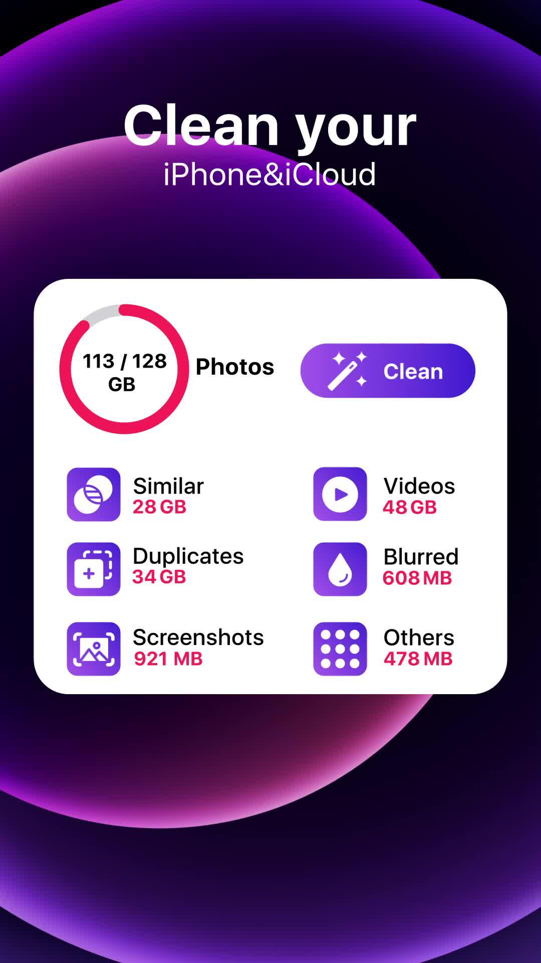 Clean up storage in one click!
