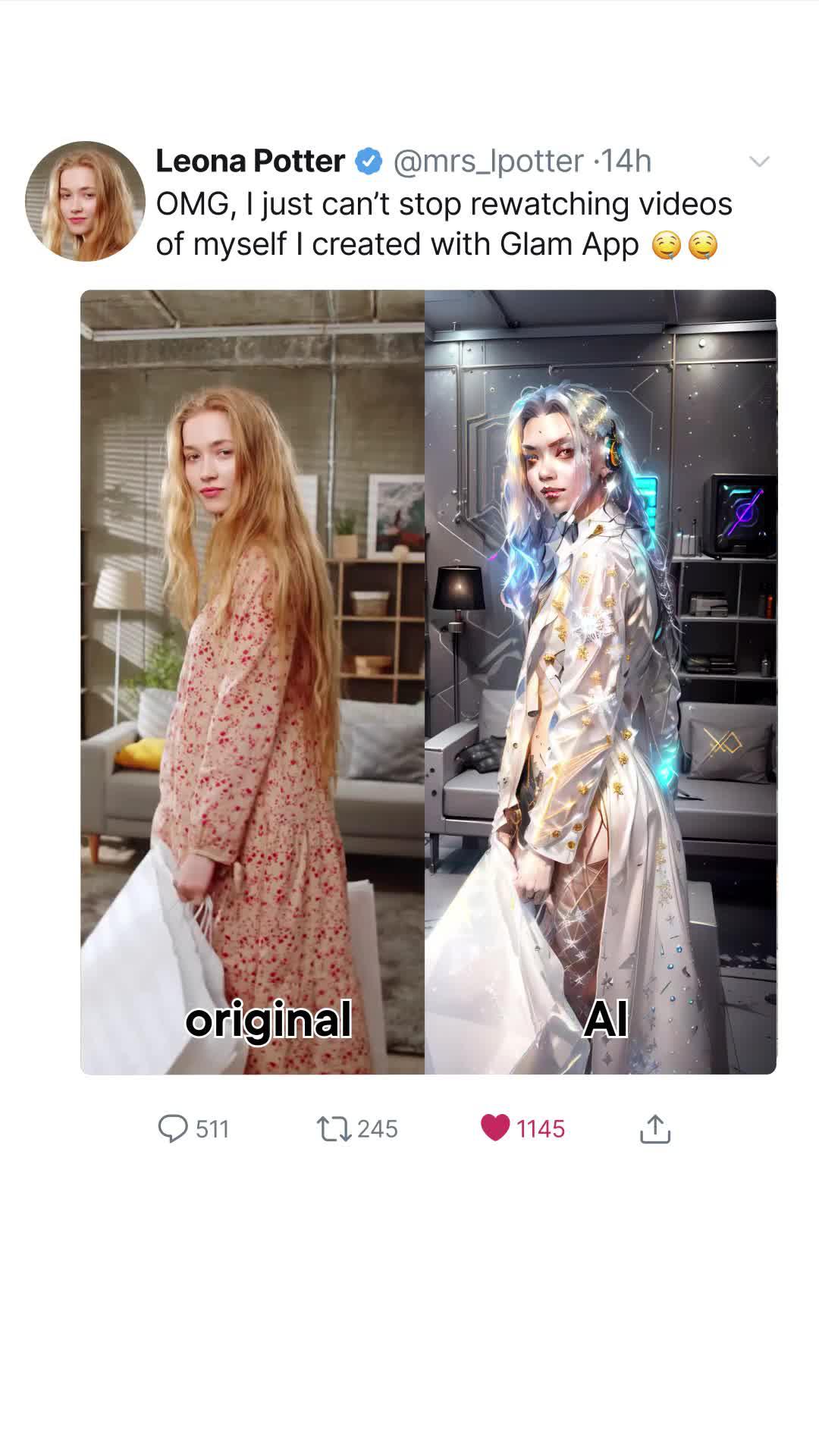 Exclusive AI effects in the Glam app