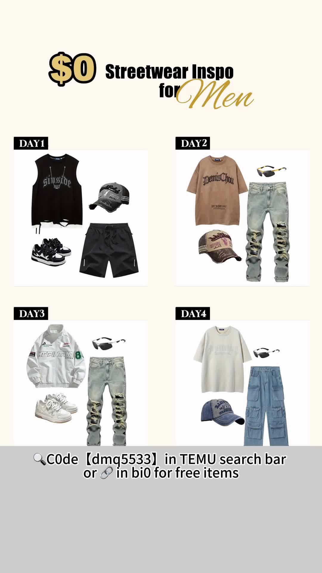 Get your Streetwear now❤️‍🔥🔍C0de【dmq5533】for Free items on #Temu & 🔗 in bi0 (App new users only with qualifying orders) Free shipping on items shipped from Temu, and Free Returns for up to 90 days #vacationoutfit #mensfashion #ootd #outfitinspo #grwm #fashiontiktok #menstyle #fyp Biolink： Code: dmq5533｜Click for  Free items on TEMU⬇️ https://temu.to/m/u4erv31r0p5