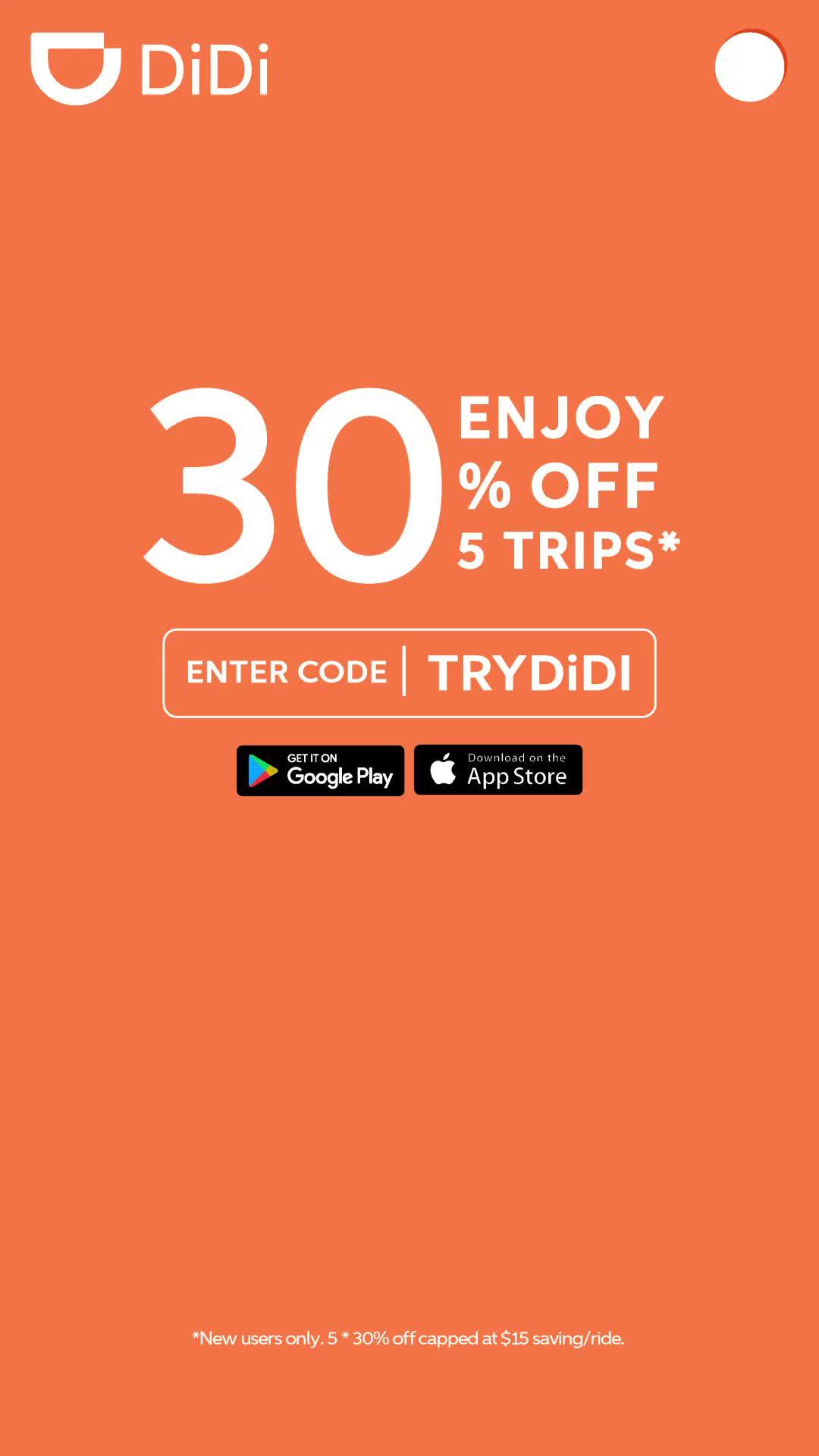 ENJOY 30% OFF 5 TRIPS*