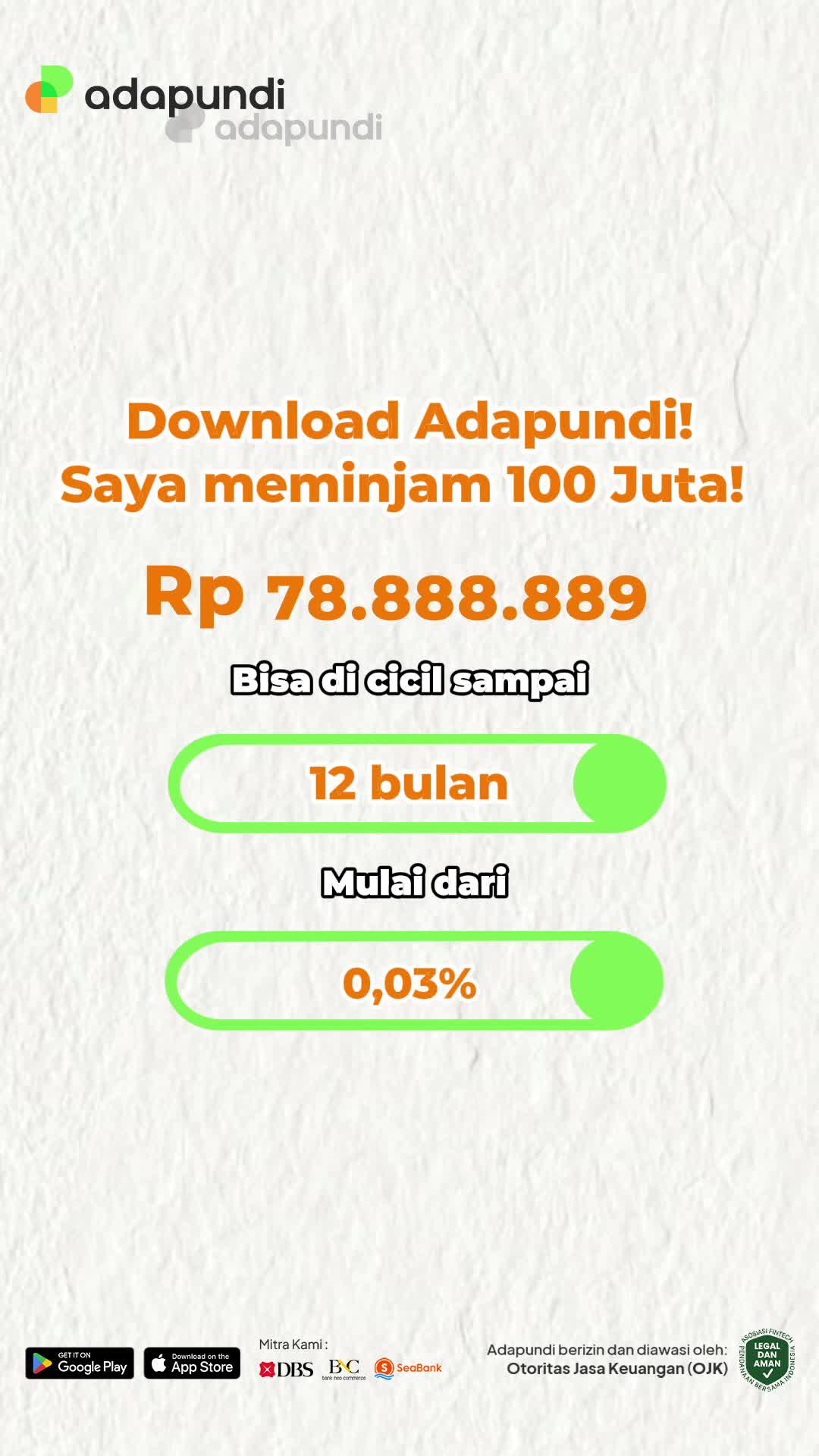 Limit Tinggi 100juta,Bunga Mulai Dari 0,03% !