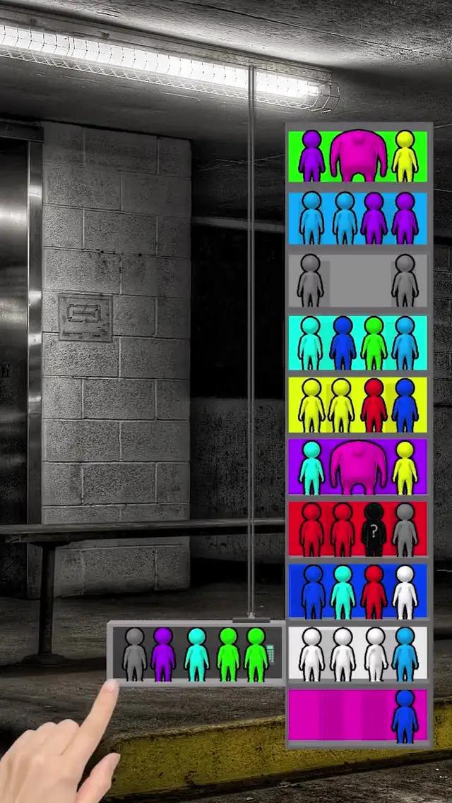 This is Elevator sorting, a mind blowing puzzle game!