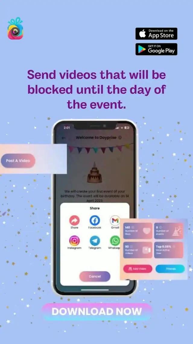 Create and store videos for milestone events that can only be viewed on the special day. 