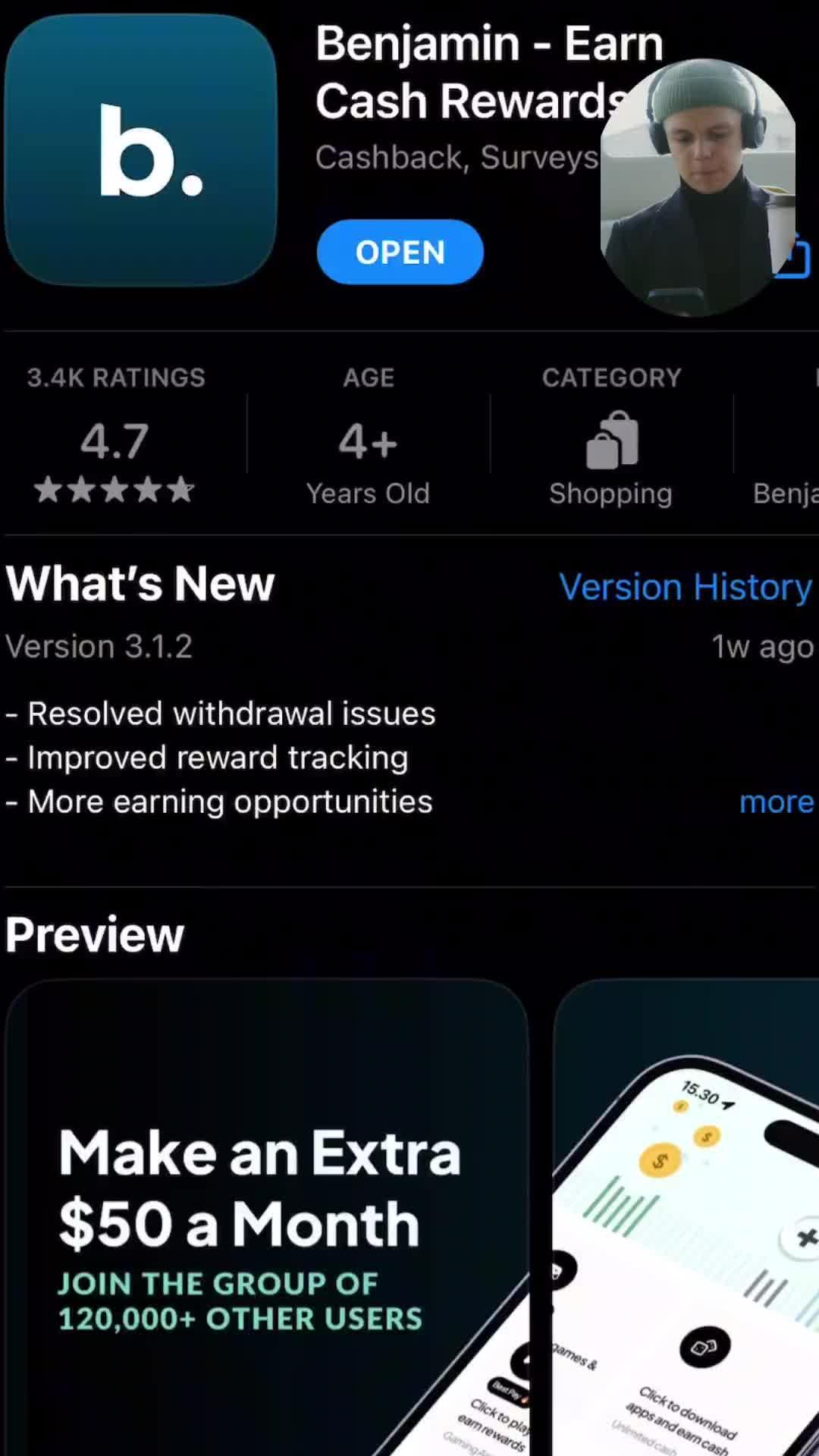 Benjamin pays real cash straight to your bank account