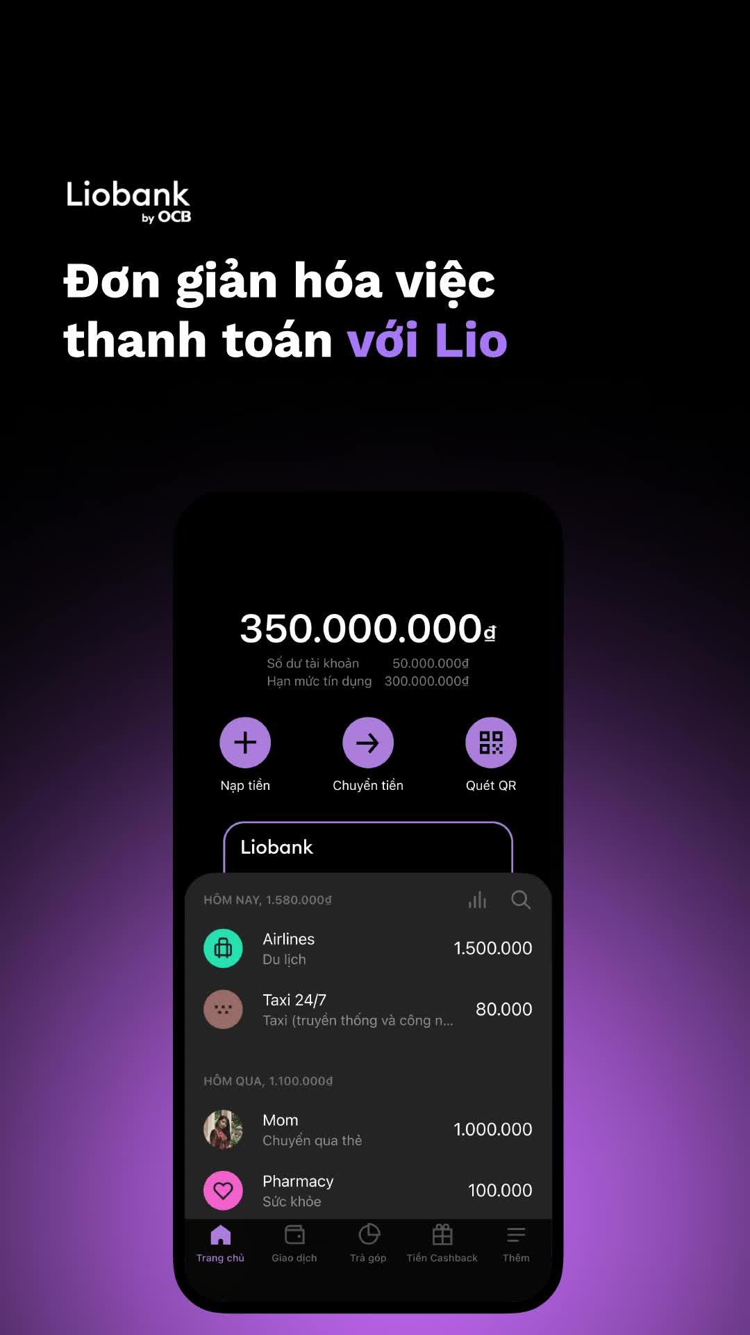 Thanh toán đơn giản cùng Lio