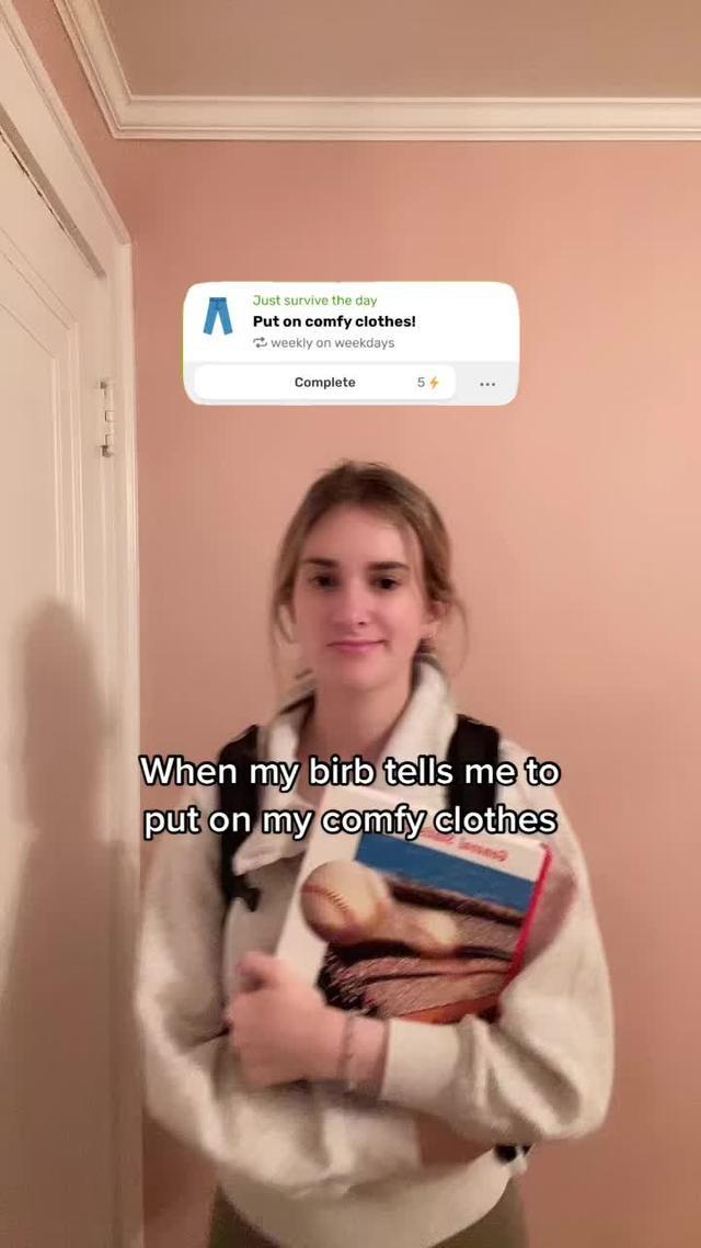 Thoughts on my comfy clothes?🤨💕🐣 #mentalhealth #finchfam #fyp #selfcare #motivation #app #birbs #finchcare #finchtok 