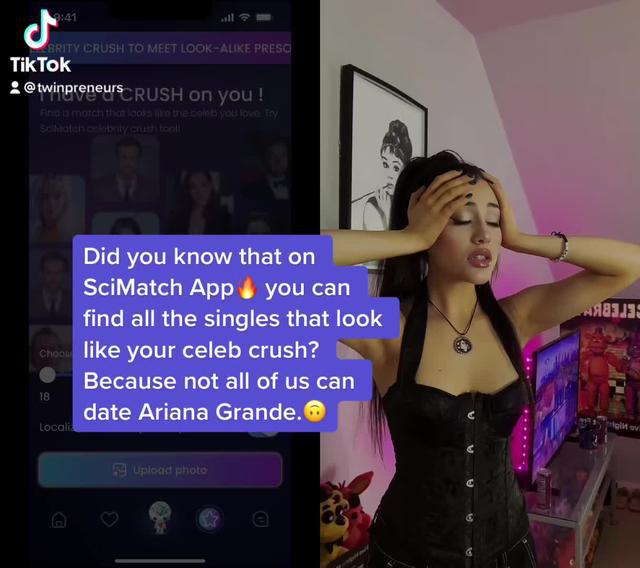 Meet your Celeb Crush Lookalike on SciMatch #datingapp 