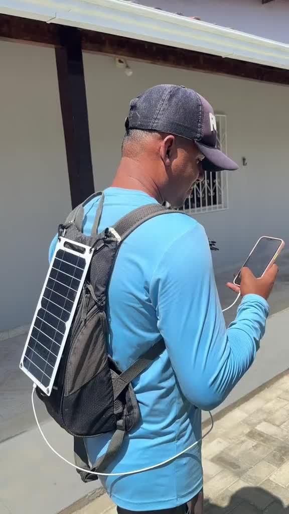 Carregador  Solar 6w Portátil 5em1 Uso Externo