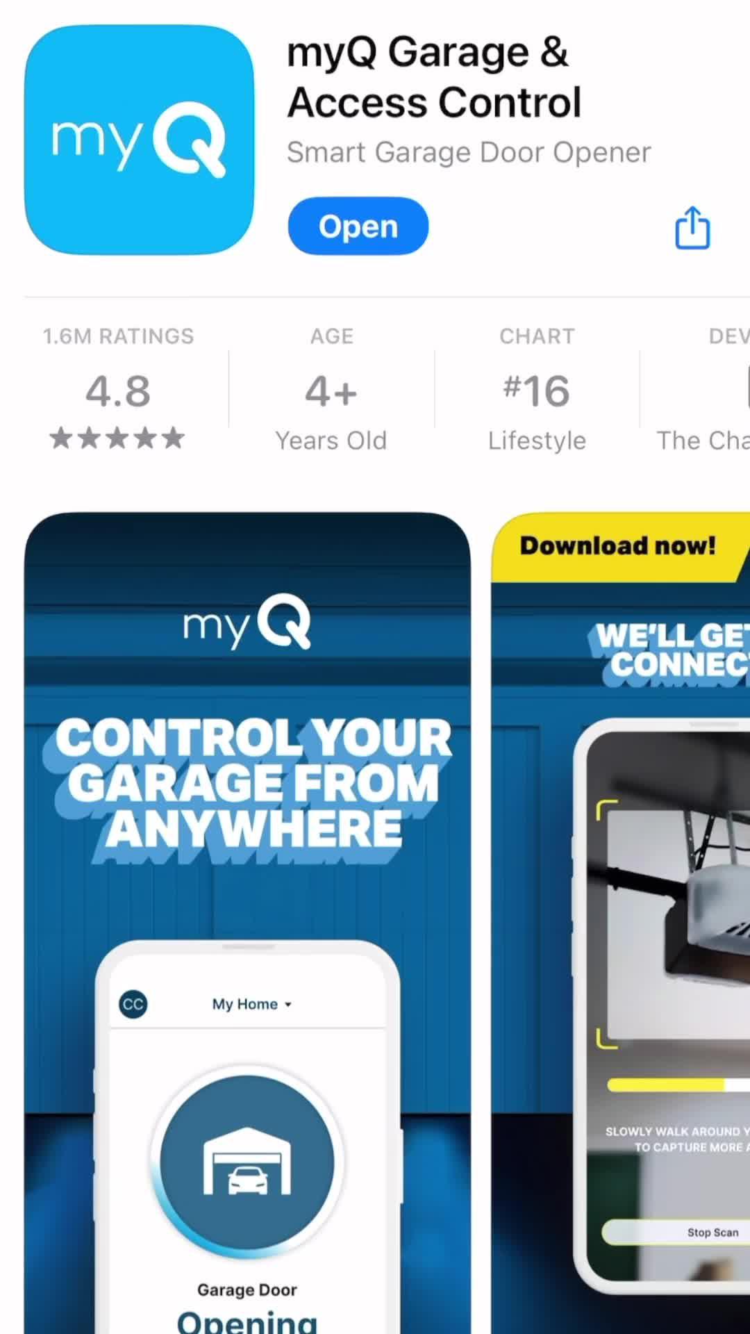 Download the myQ app today and never worry if you left your garage open again