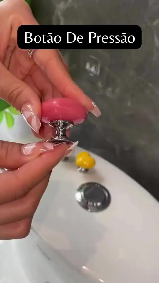 Botão De Pressão Descarga Empurrar Coração Toalete Banheiro