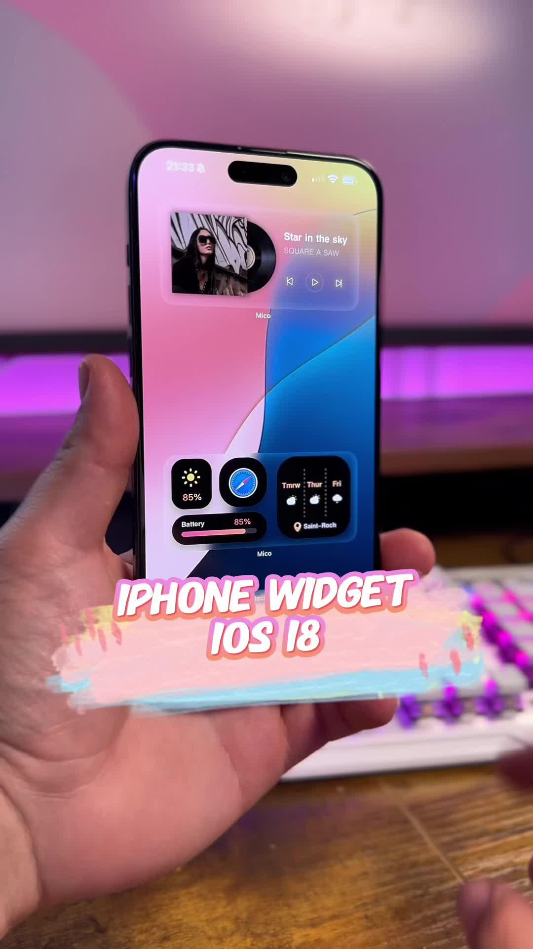 Personnalise ton iPhone avec des Widgets compatibles avec iOS 18 ! 🤫 @mico_widget #iphone #astuce #ios #ios18 #widget #micowidget #iphonetricks #tuto #collaborationcommerciale 