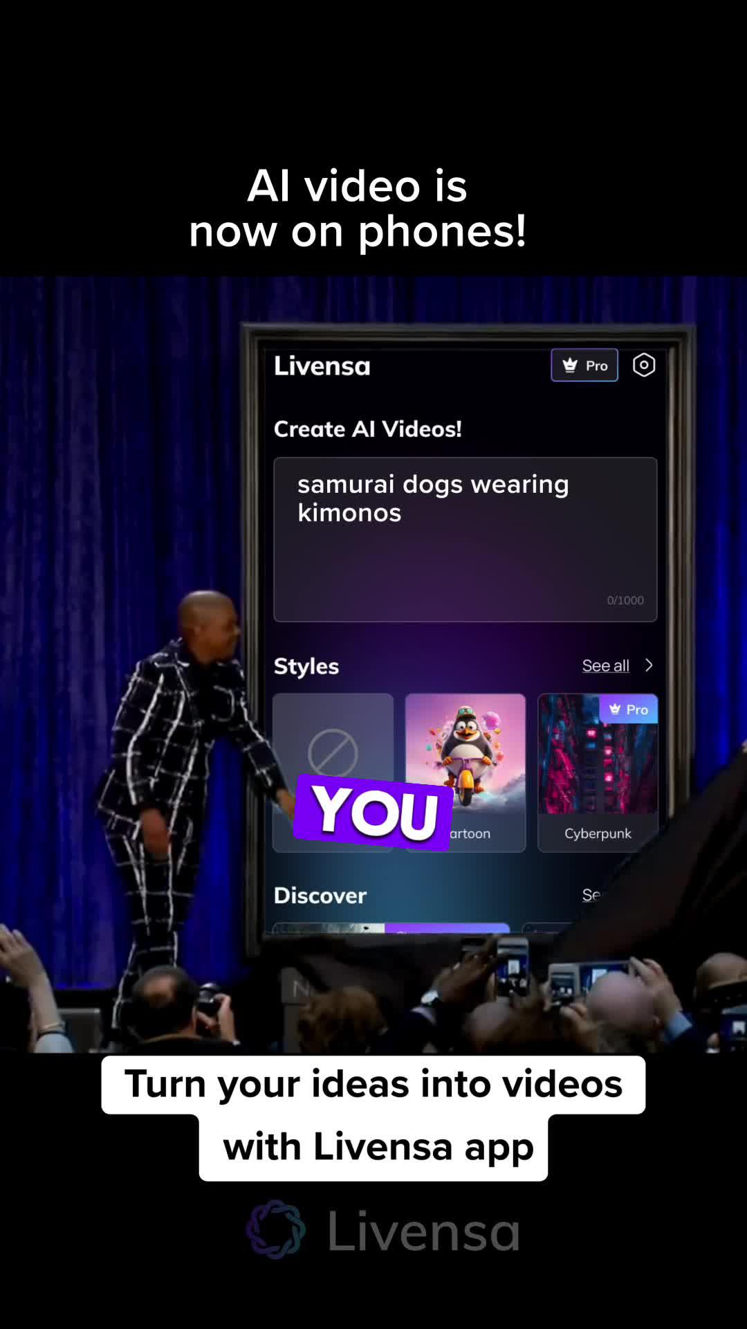 Create Al videos with your own words on mobile