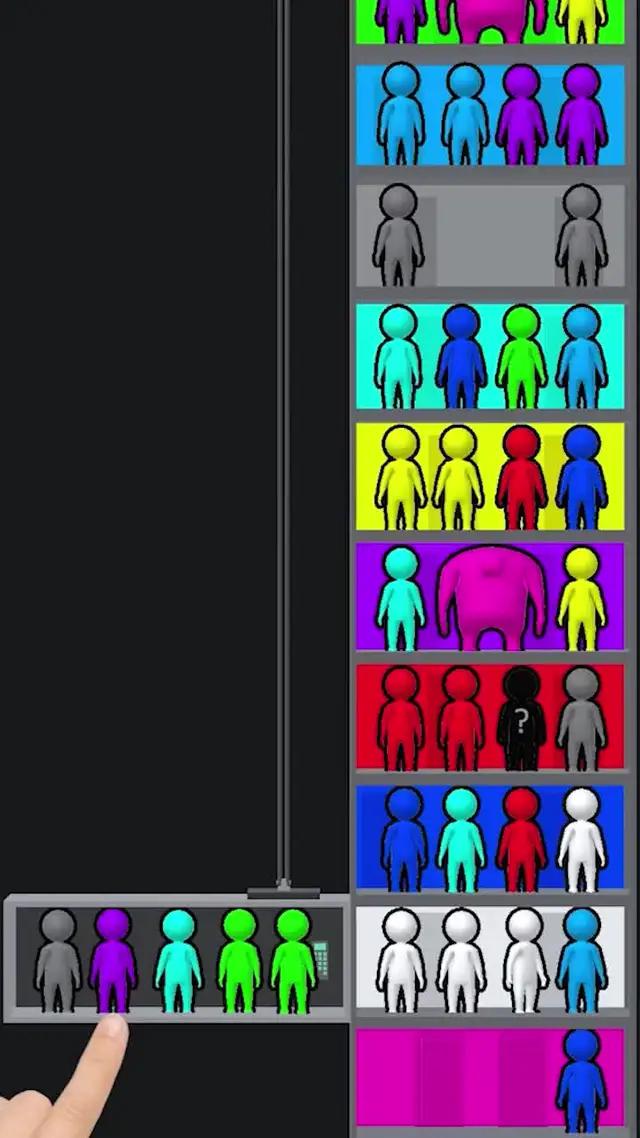This is Elevator sorting, a mind blowing puzzle game!
