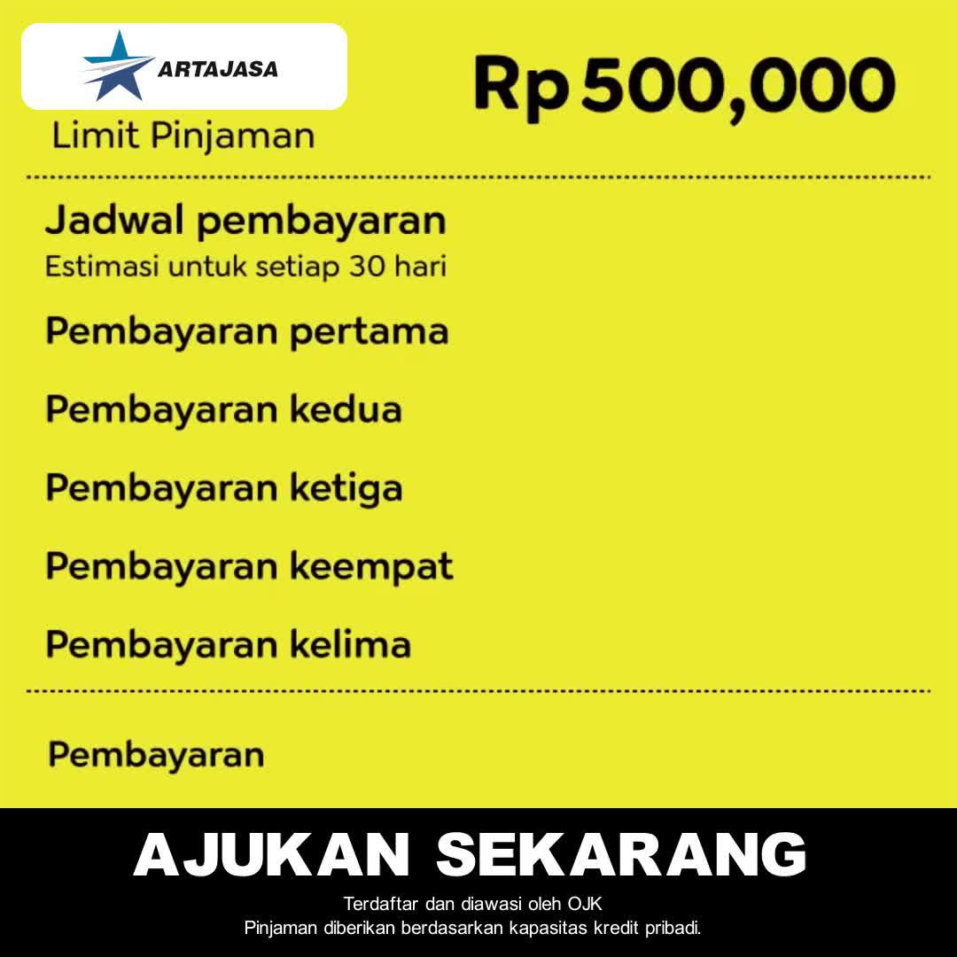 Pinjaman hingga 80.000.000 dan dapat dicicil hingga 12 bulanPenagihan 100% aman dan sopan