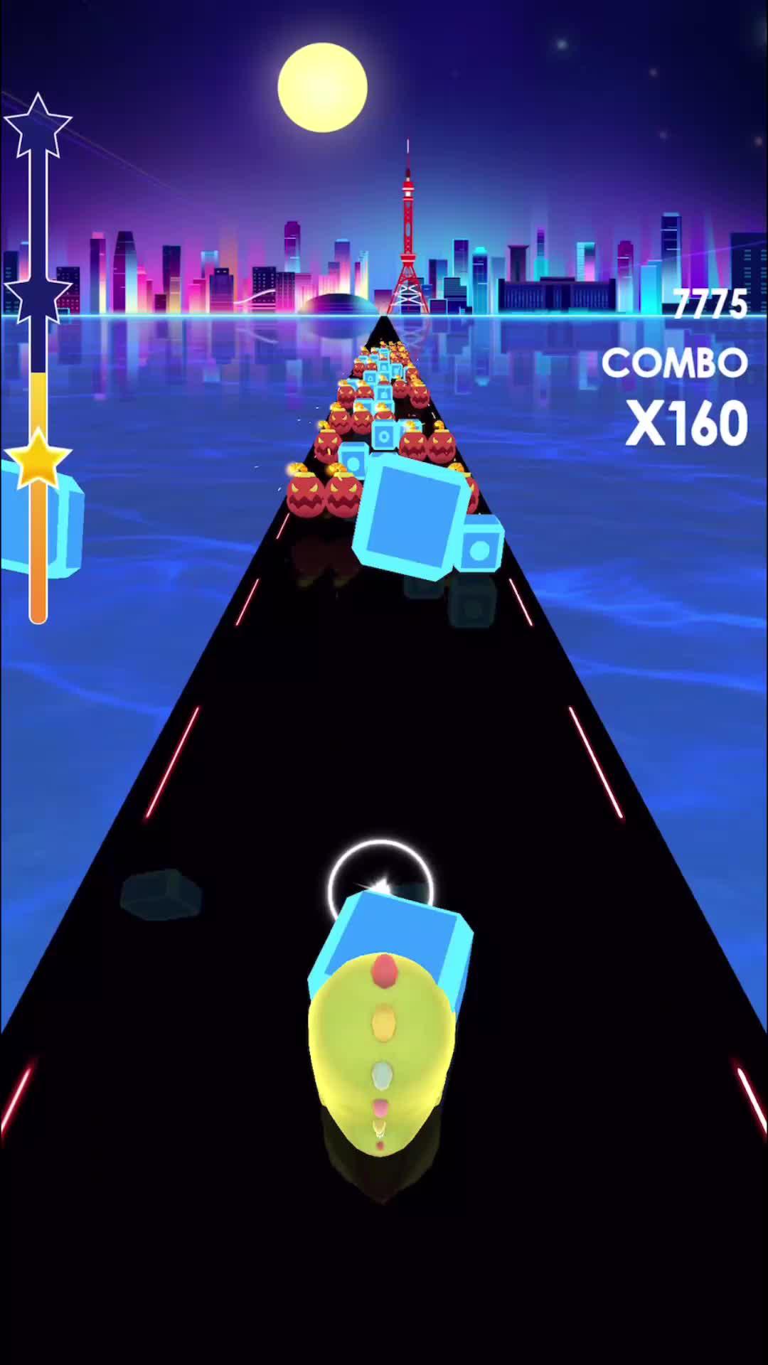 リズムに合わせてブロックをヒットし、走ろう！